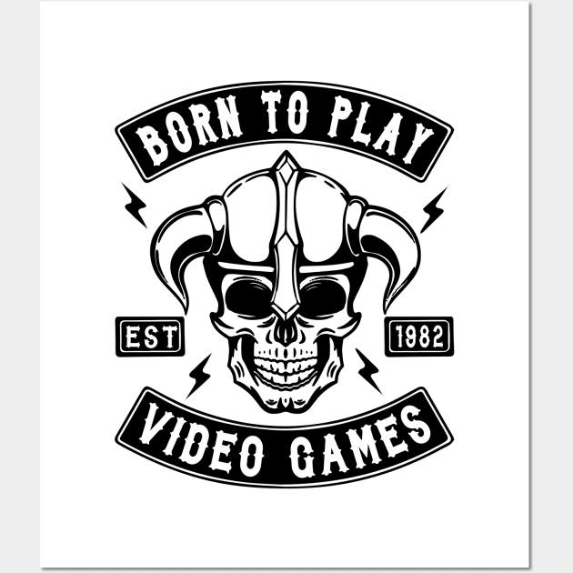 GAMER - BORN TO PLAY VIDEO GAMES Wall Art by ShirtFace